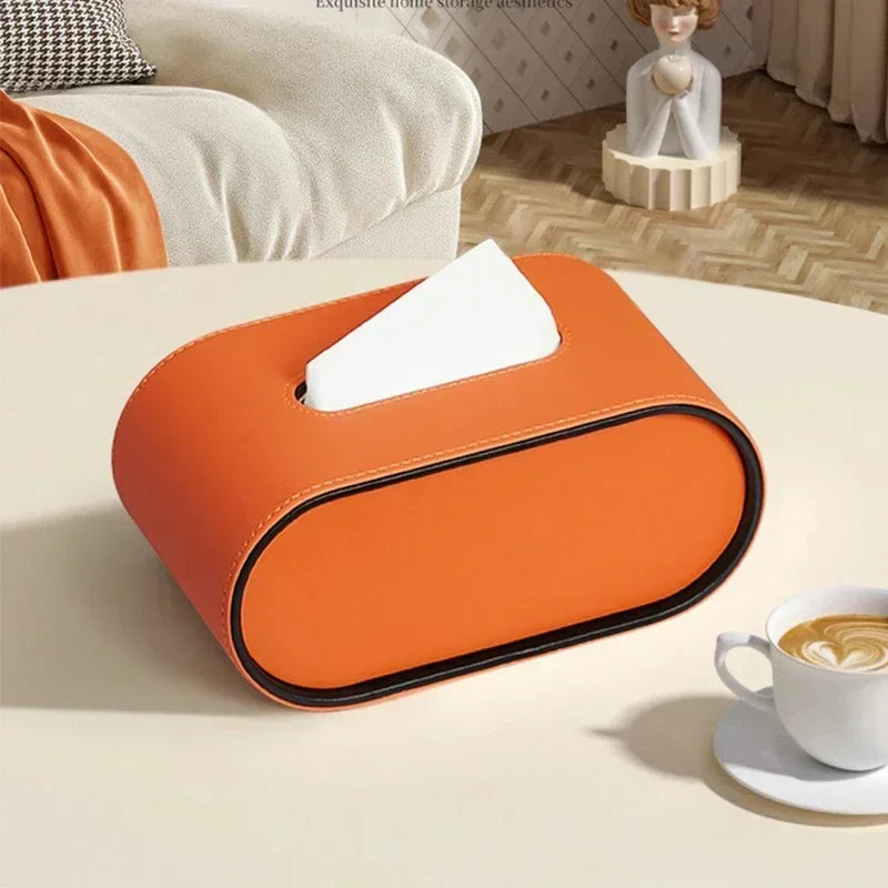 Boîte à mouchoirs en cuir narcréative