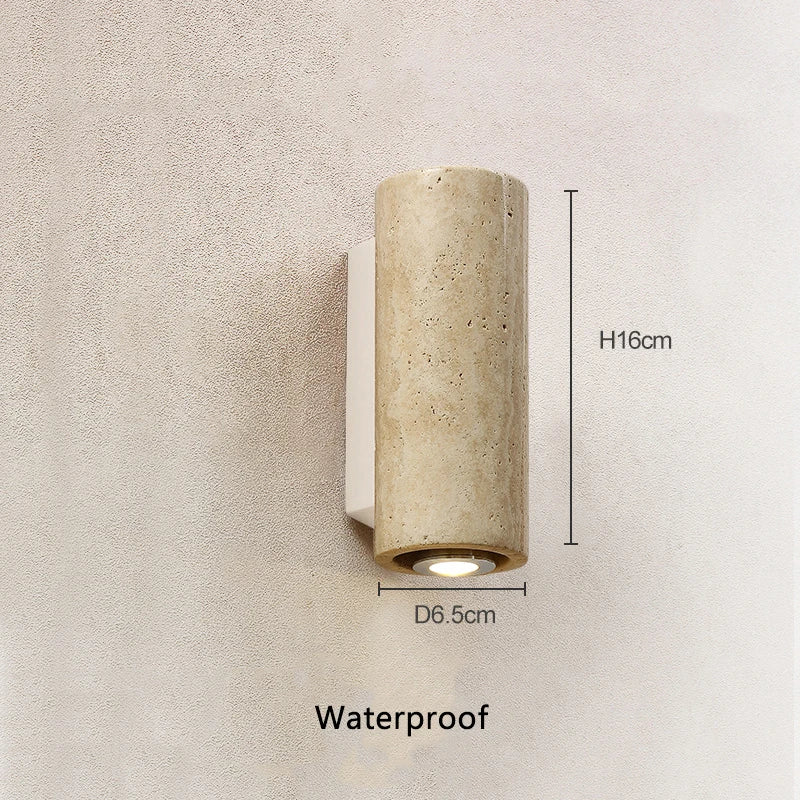 Applique murale en pierre de travertin jaune – Style japonais Wabi-Sabi