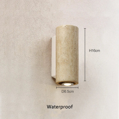 Applique murale en pierre de travertin jaune – Style japonais Wabi-Sabi
