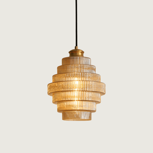 BrassGlow - Suspension en verre en forme de chair en laiton